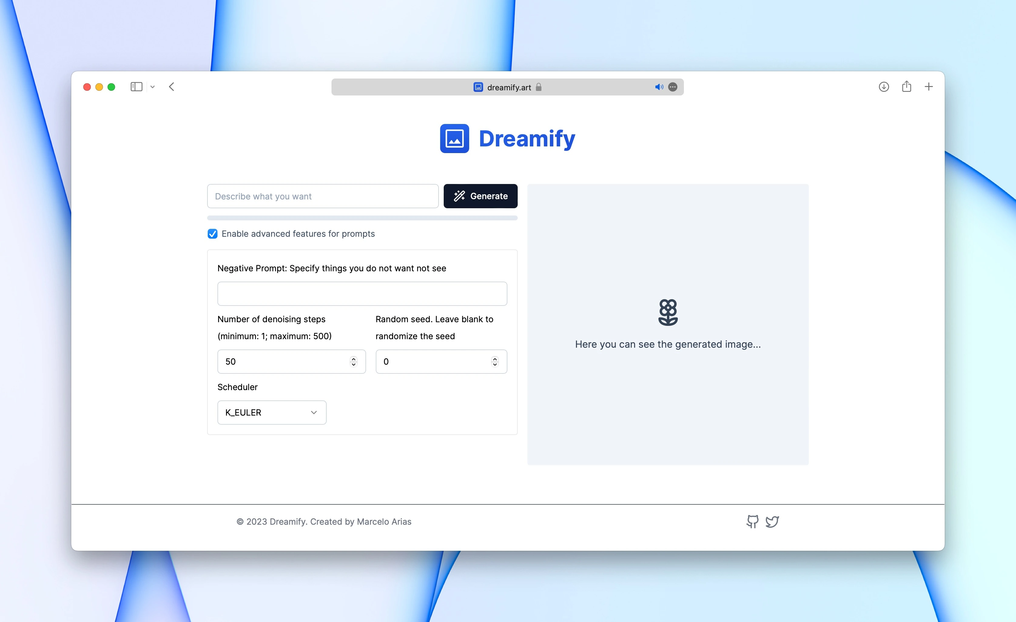 Landing page of MiniEdit